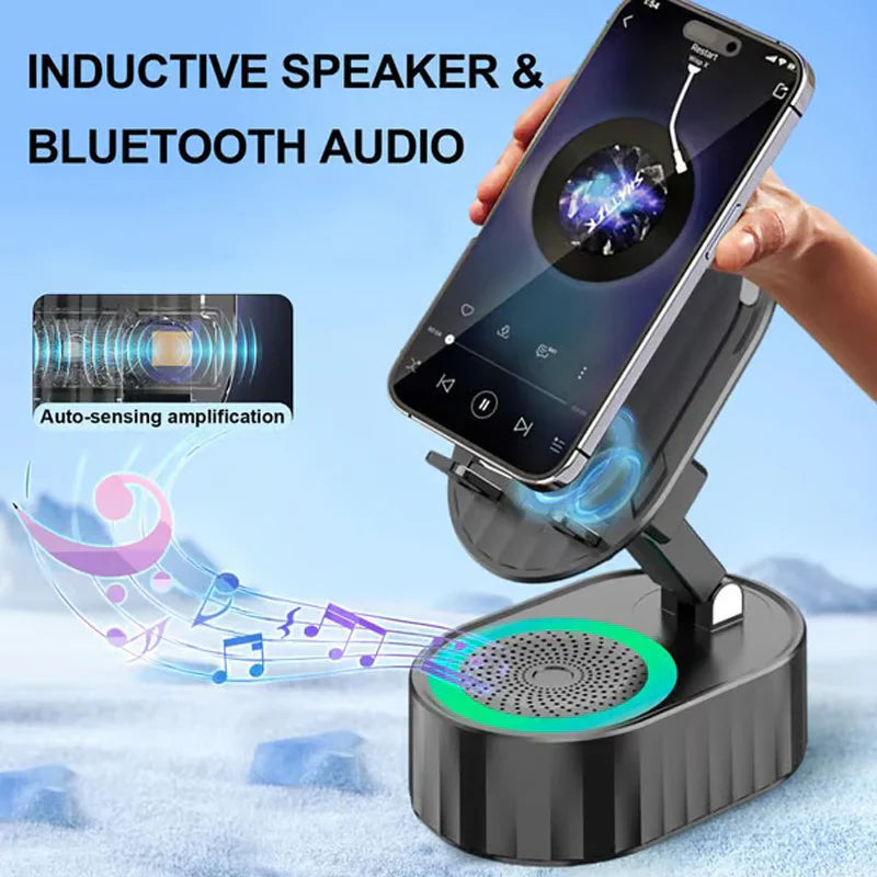 Foldable Phone Holder With Bluetooth Speaker