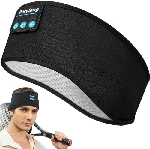 Perytong Sleep Headphones Wireless, Bluetooth Sports Headband Headphones with Ultra-Thin HD Stereo Speakers Perfect for Sleeping,Workout,Jogging,Yoga,Insomnia, Air Travel, Meditation