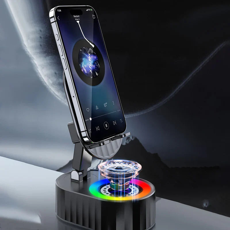 Foldable Phone Holder With Bluetooth Speaker