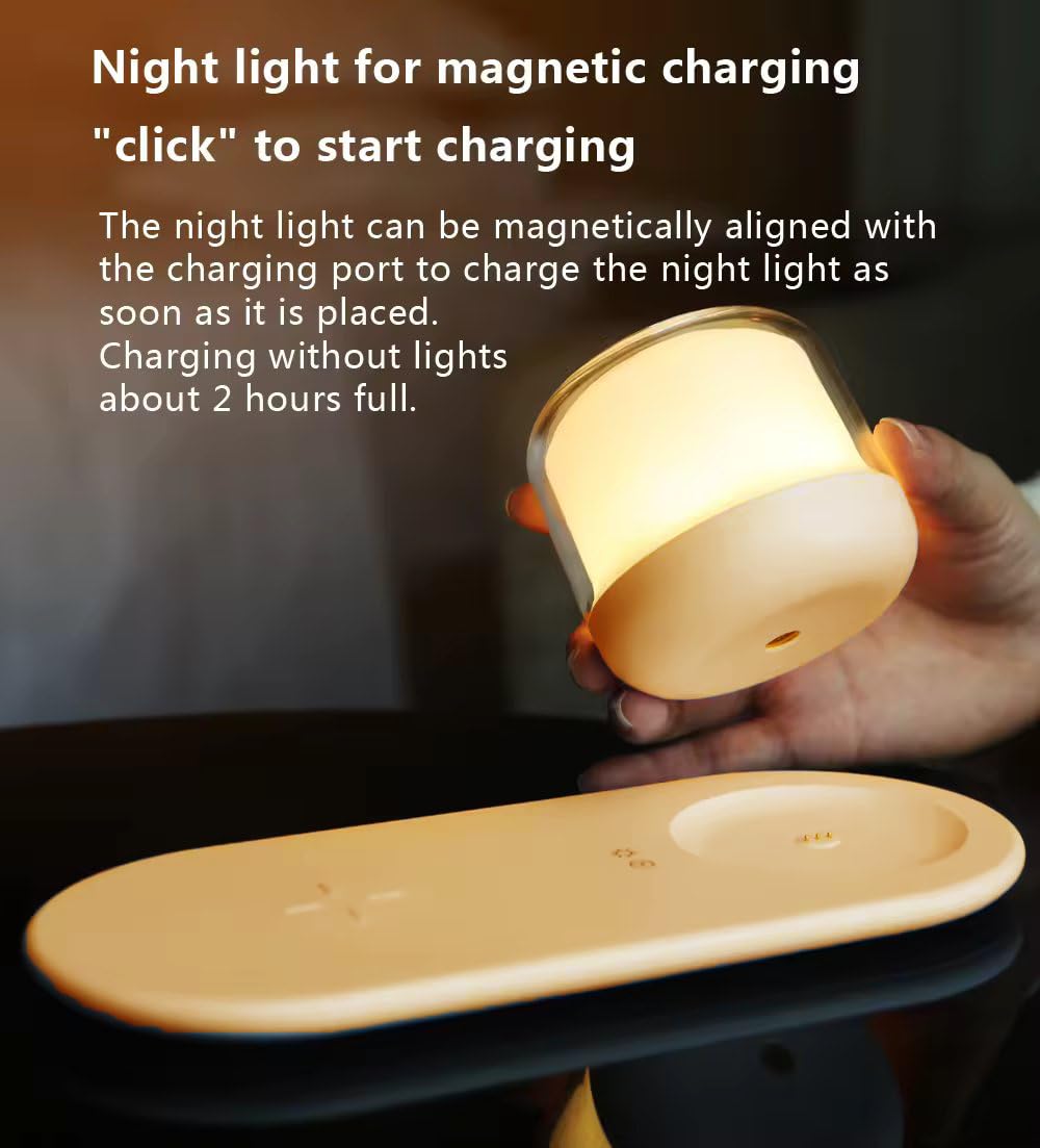 Wireless Charger Night Light Lamp with magnetic speaker