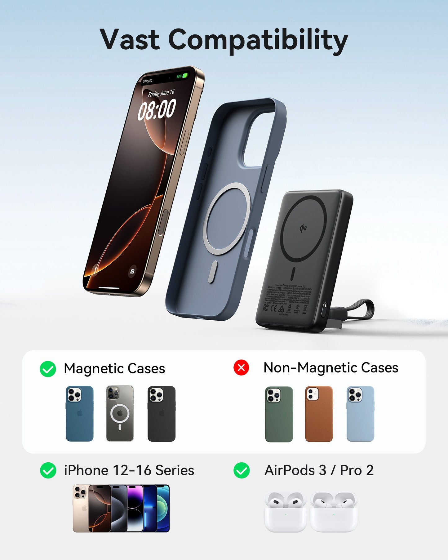 INIU SnapGo P73-E1 Wireless Charger Qi2 15W 10000mAh