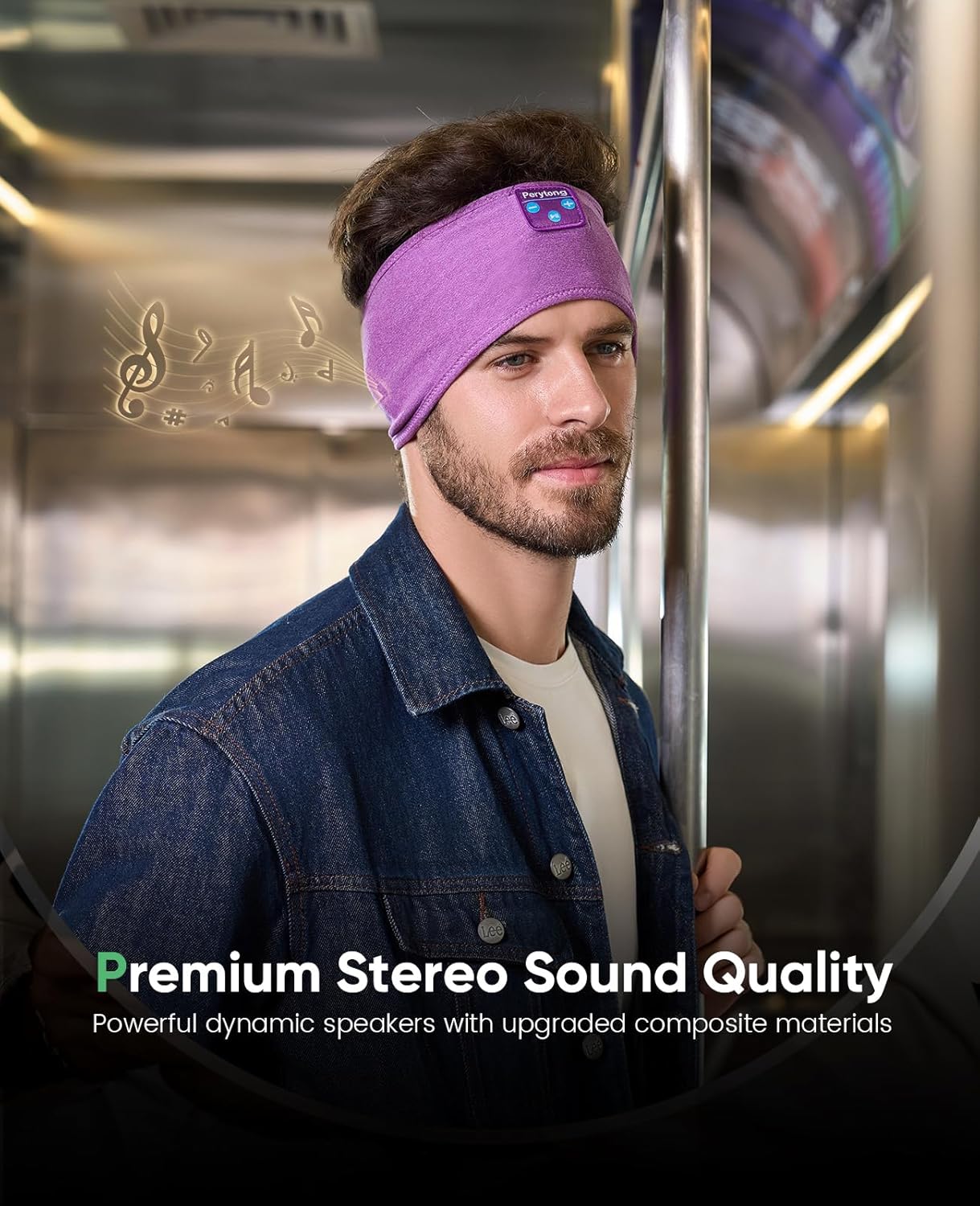 Perytong Sleep Headphones Wireless, Bluetooth Sports Headband Headphones with Ultra-Thin HD Stereo Speakers Perfect for Sleeping,Workout,Jogging,Yoga,Insomnia, Air Travel, Meditation