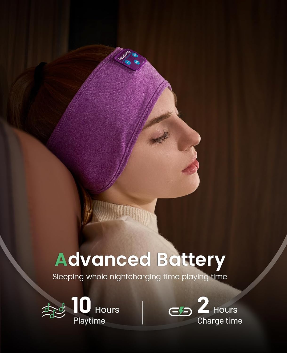Perytong Sleep Headphones Wireless, Bluetooth Sports Headband Headphones with Ultra-Thin HD Stereo Speakers Perfect for Sleeping,Workout,Jogging,Yoga,Insomnia, Air Travel, Meditation