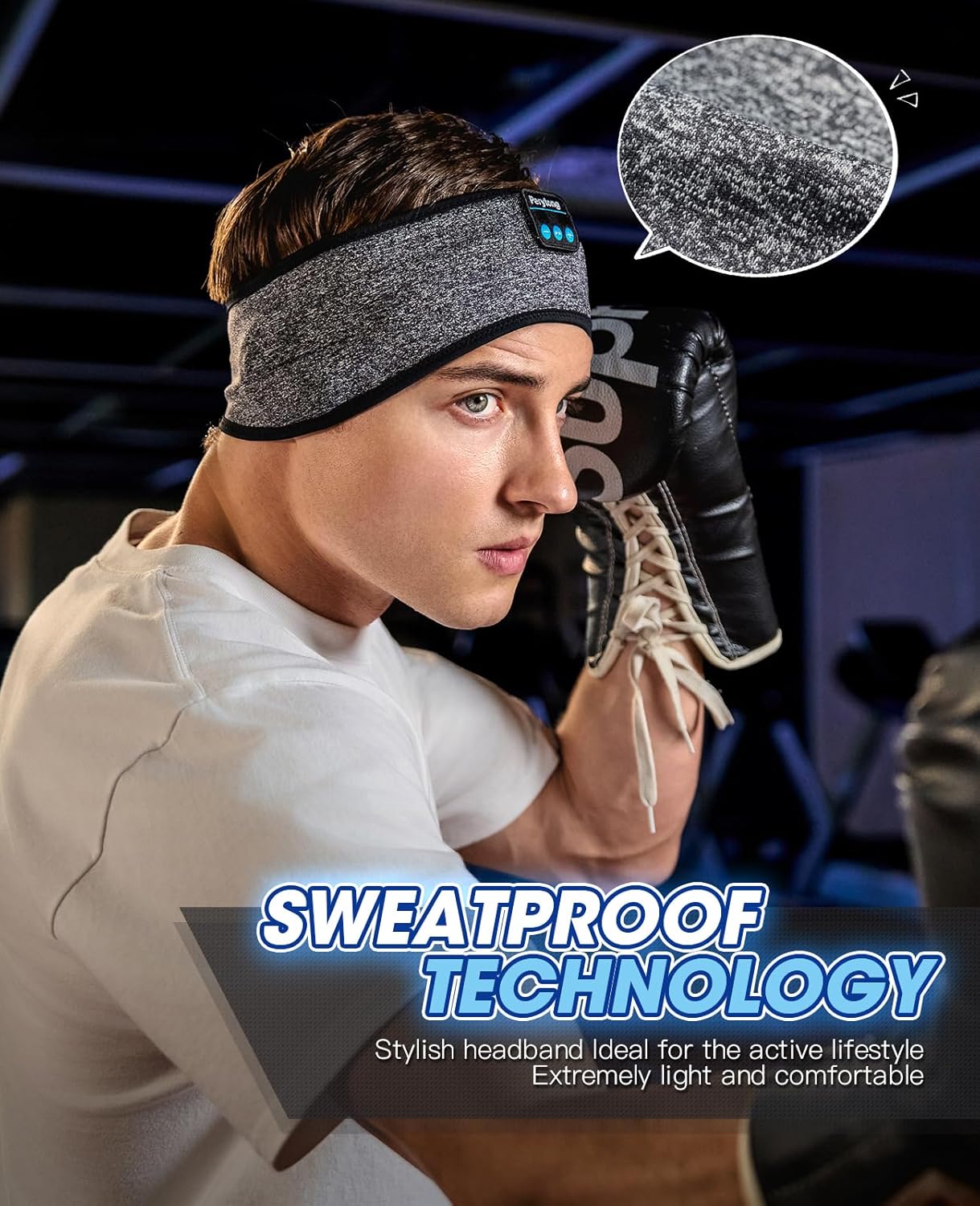 Perytong Sleep Headphones Wireless, Bluetooth Sports Headband Headphones with Ultra-Thin HD Stereo Speakers Perfect for Sleeping,Workout,Jogging,Yoga,Insomnia, Air Travel, Meditation