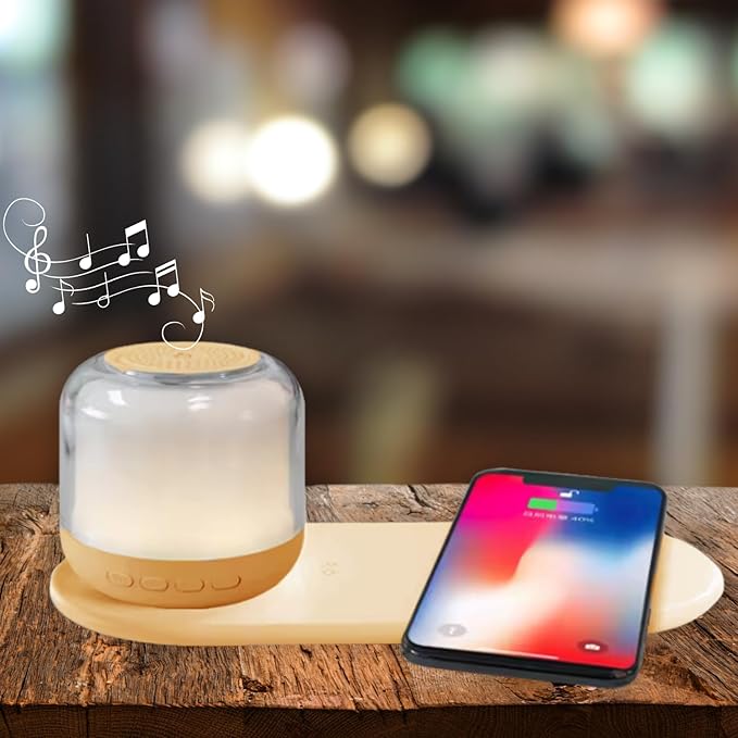 Wireless Charger Night Light Lamp with magnetic speaker
