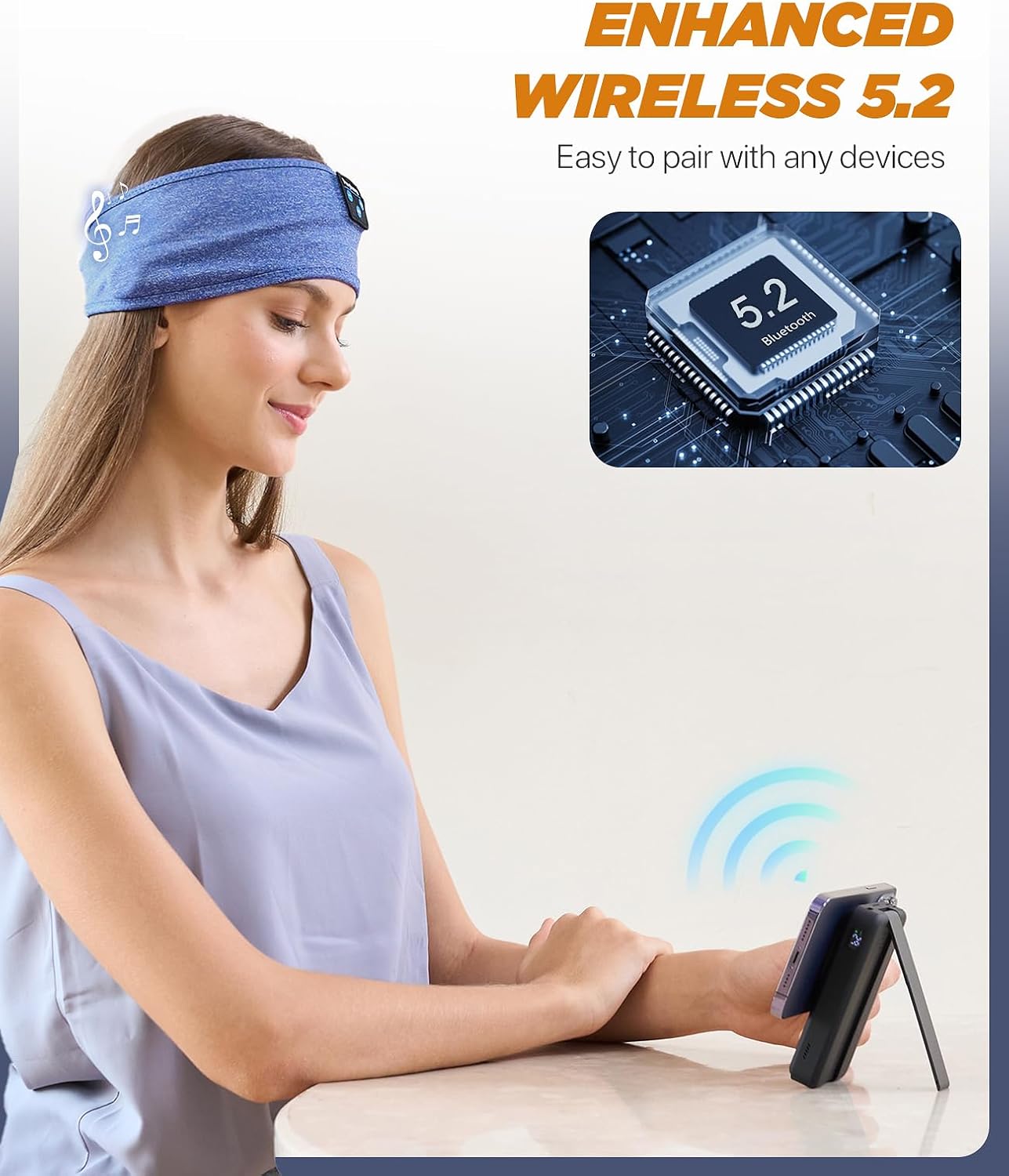 Perytong Sleep Headphones Wireless, Bluetooth Sports Headband Headphones with Ultra-Thin HD Stereo Speakers Perfect for Sleeping,Workout,Jogging,Yoga,Insomnia, Air Travel, Meditation