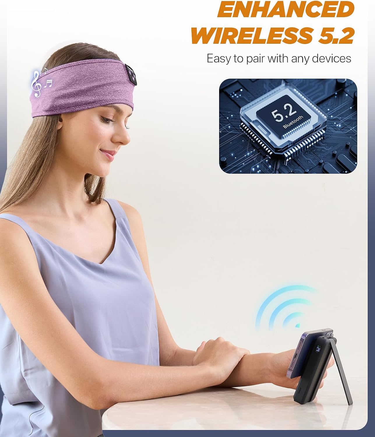 Perytong Sleep Headphones Wireless, Bluetooth Sports Headband Headphones with Ultra-Thin HD Stereo Speakers Perfect for Sleeping,Workout,Jogging,Yoga,Insomnia, Air Travel, Meditation