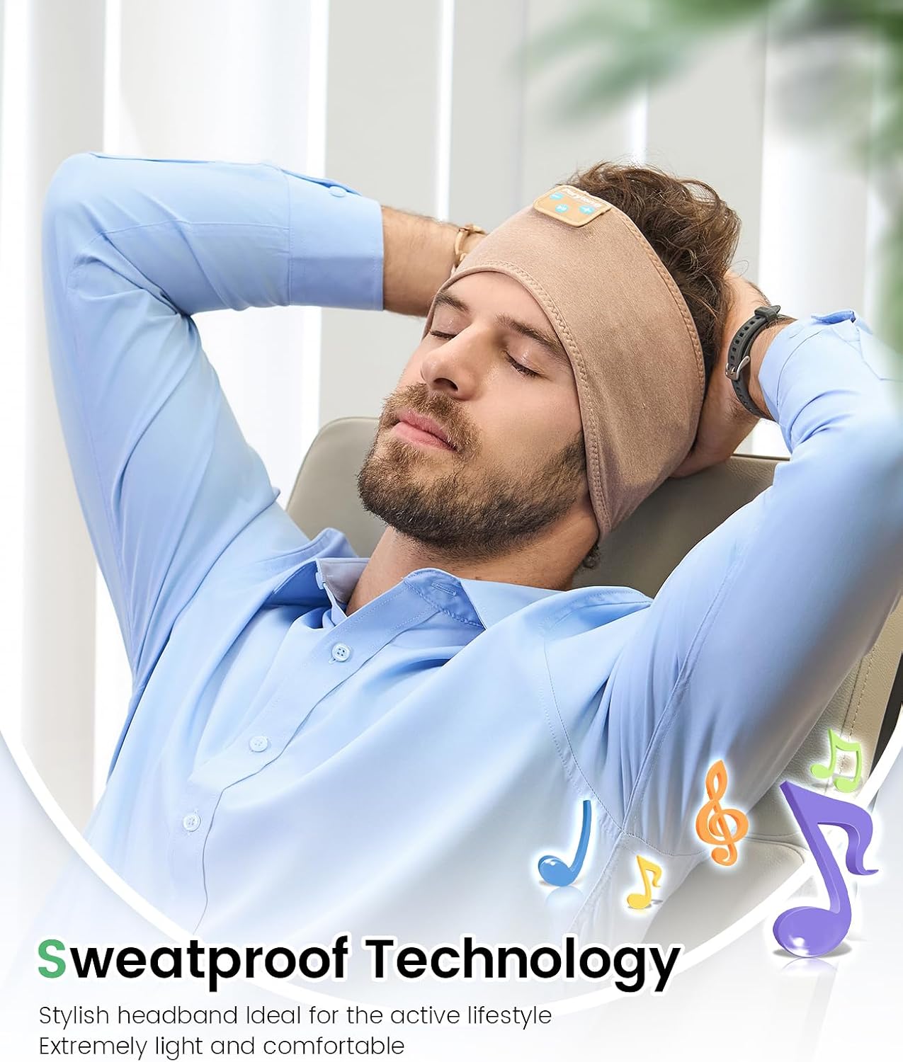 Perytong Sleep Headphones Wireless, Bluetooth Sports Headband Headphones with Ultra-Thin HD Stereo Speakers Perfect for Sleeping,Workout,Jogging,Yoga,Insomnia, Air Travel, Meditation