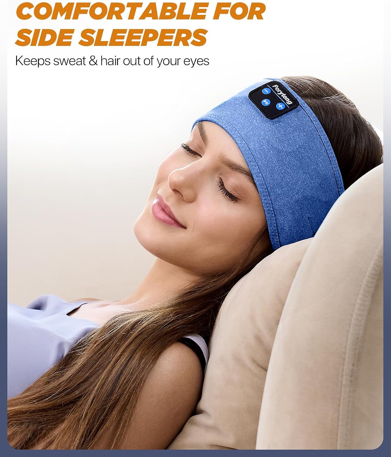Perytong Sleep Headphones Wireless, Bluetooth Sports Headband Headphones with Ultra-Thin HD Stereo Speakers Perfect for Sleeping,Workout,Jogging,Yoga,Insomnia, Air Travel, Meditation