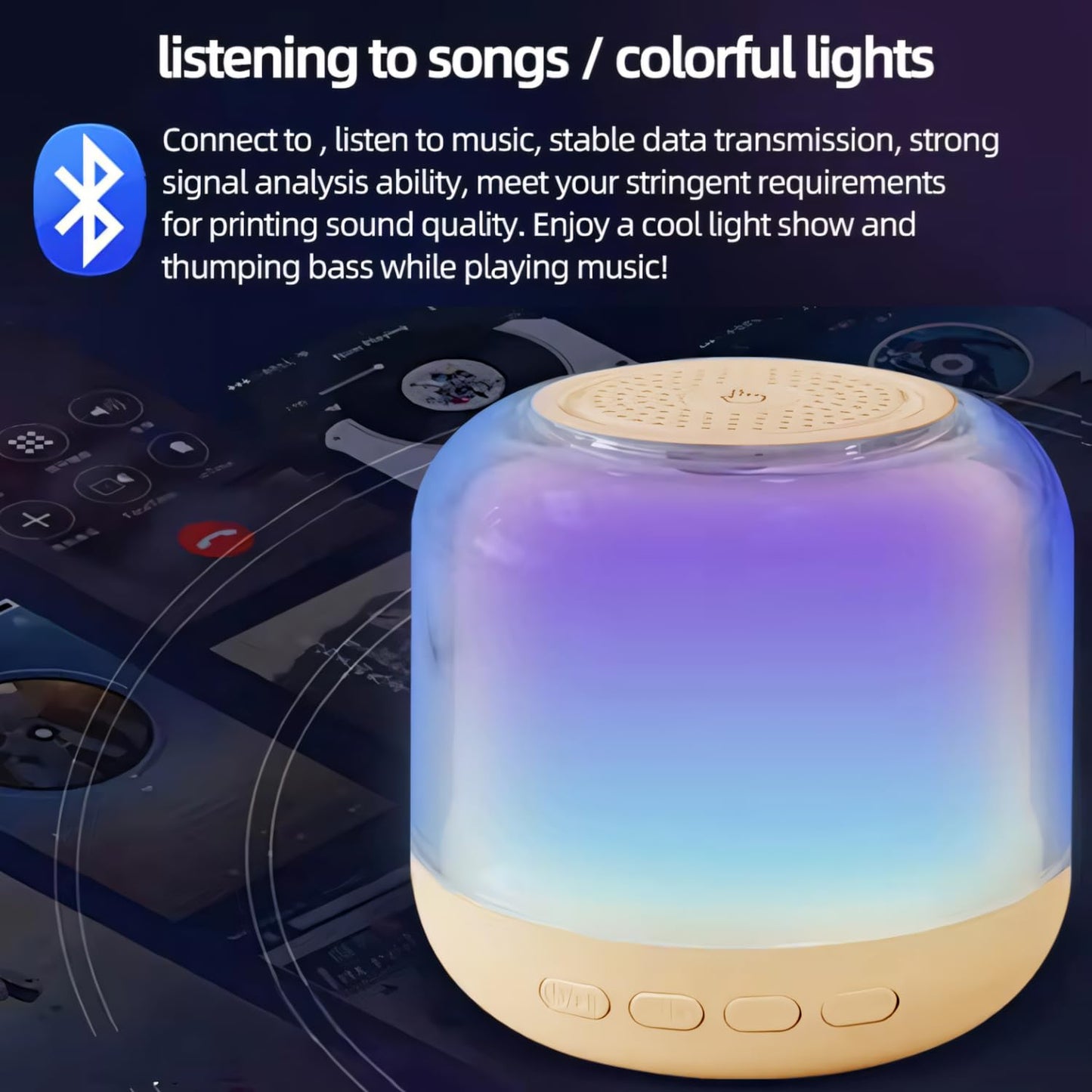 Wireless Charger Night Light Lamp with magnetic speaker