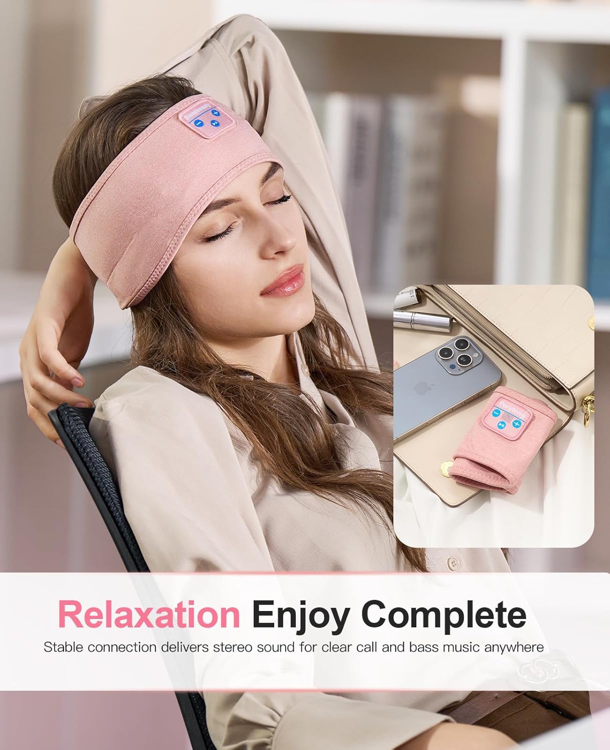 Perytong Sleep Headphones Wireless, Bluetooth Sports Headband Headphones with Ultra-Thin HD Stereo Speakers Perfect for Sleeping,Workout,Jogging,Yoga,Insomnia, Air Travel, Meditation