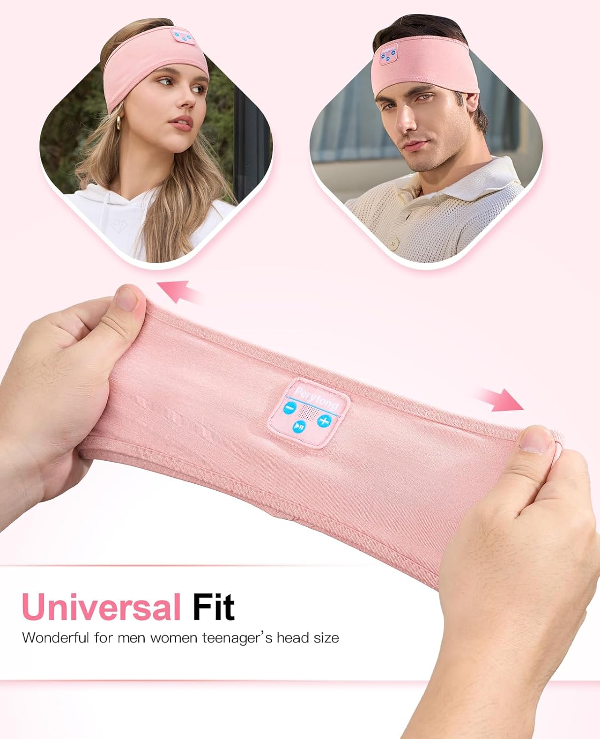 Perytong Sleep Headphones Wireless, Bluetooth Sports Headband Headphones with Ultra-Thin HD Stereo Speakers Perfect for Sleeping,Workout,Jogging,Yoga,Insomnia, Air Travel, Meditation