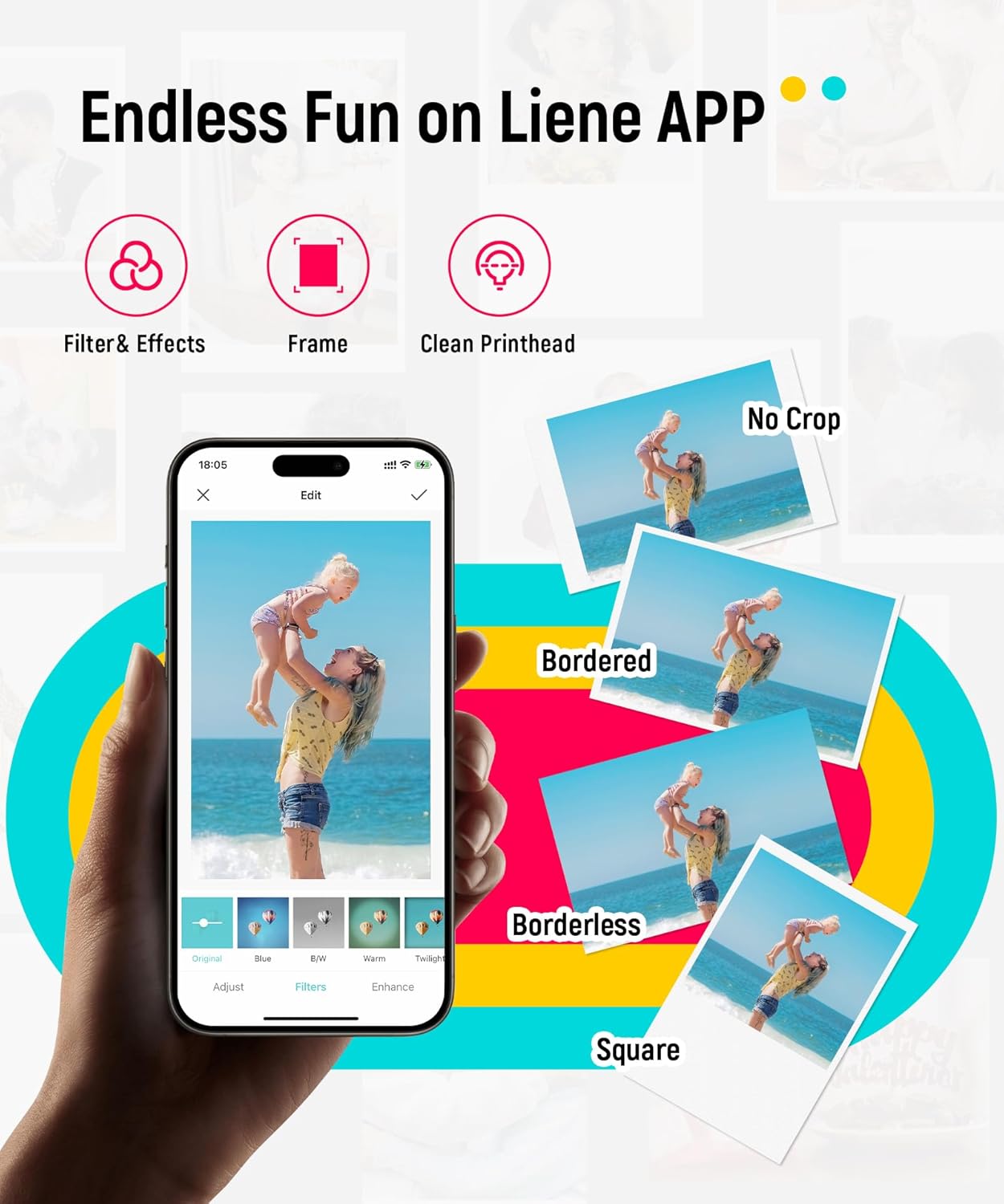 Mini Photo Printer, Bluetooth 5.0, Compatible w/iOS & Android
