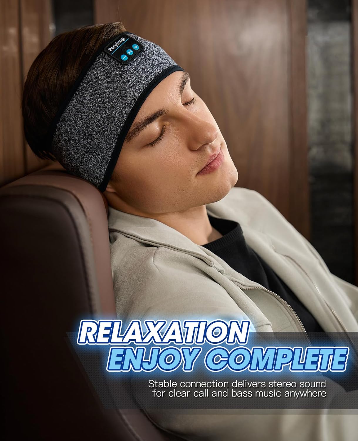 Perytong Sleep Headphones Wireless, Bluetooth Sports Headband Headphones with Ultra-Thin HD Stereo Speakers Perfect for Sleeping,Workout,Jogging,Yoga,Insomnia, Air Travel, Meditation