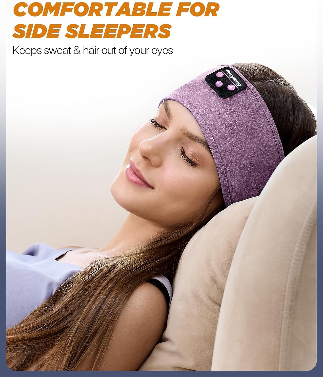 Perytong Sleep Headphones Wireless, Bluetooth Sports Headband Headphones with Ultra-Thin HD Stereo Speakers Perfect for Sleeping,Workout,Jogging,Yoga,Insomnia, Air Travel, Meditation