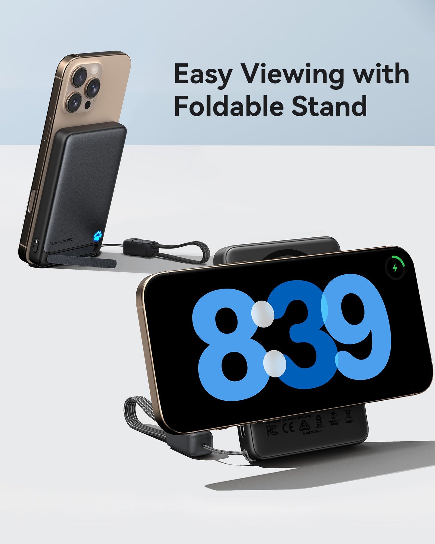INIU SnapGo P73-E1 Wireless Charger Qi2 15W 10000mAh