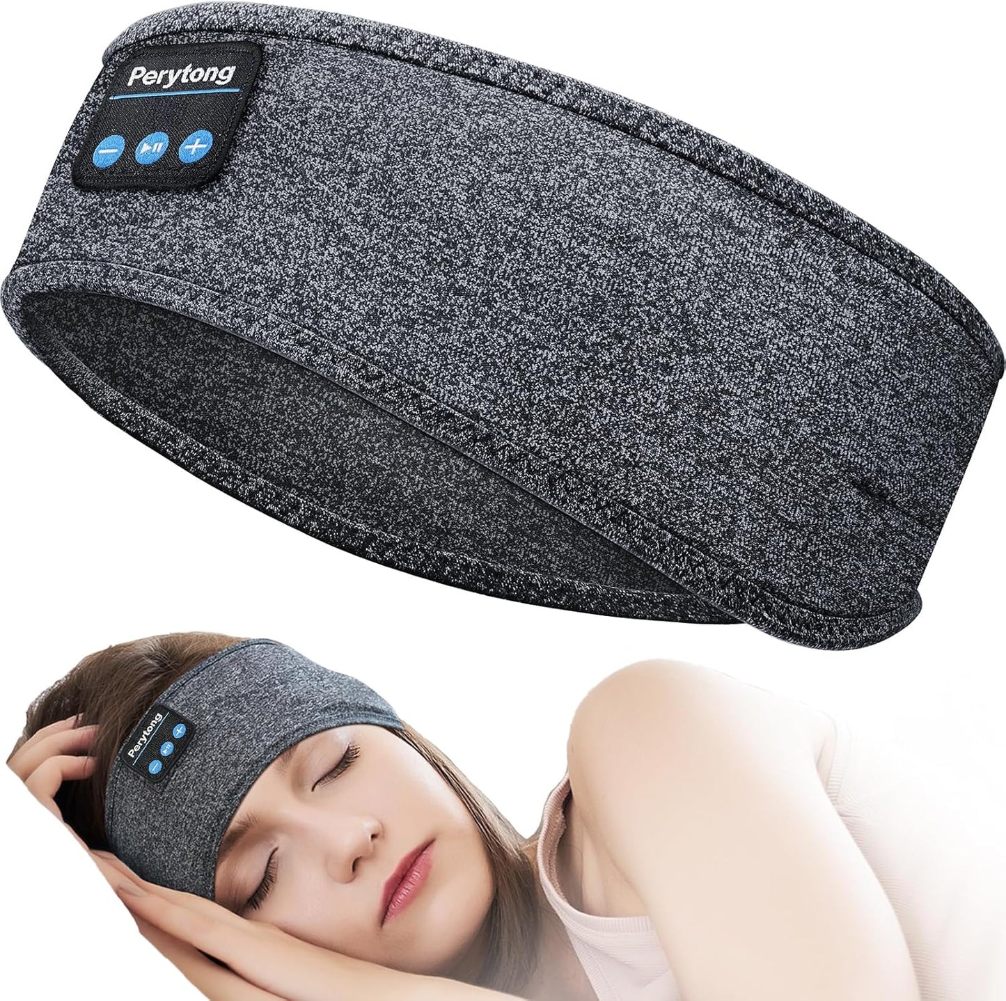 Perytong Sleep Headphones Wireless, Bluetooth Sports Headband Headphones with Ultra-Thin HD Stereo Speakers Perfect for Sleeping,Workout,Jogging,Yoga,Insomnia, Air Travel, Meditation