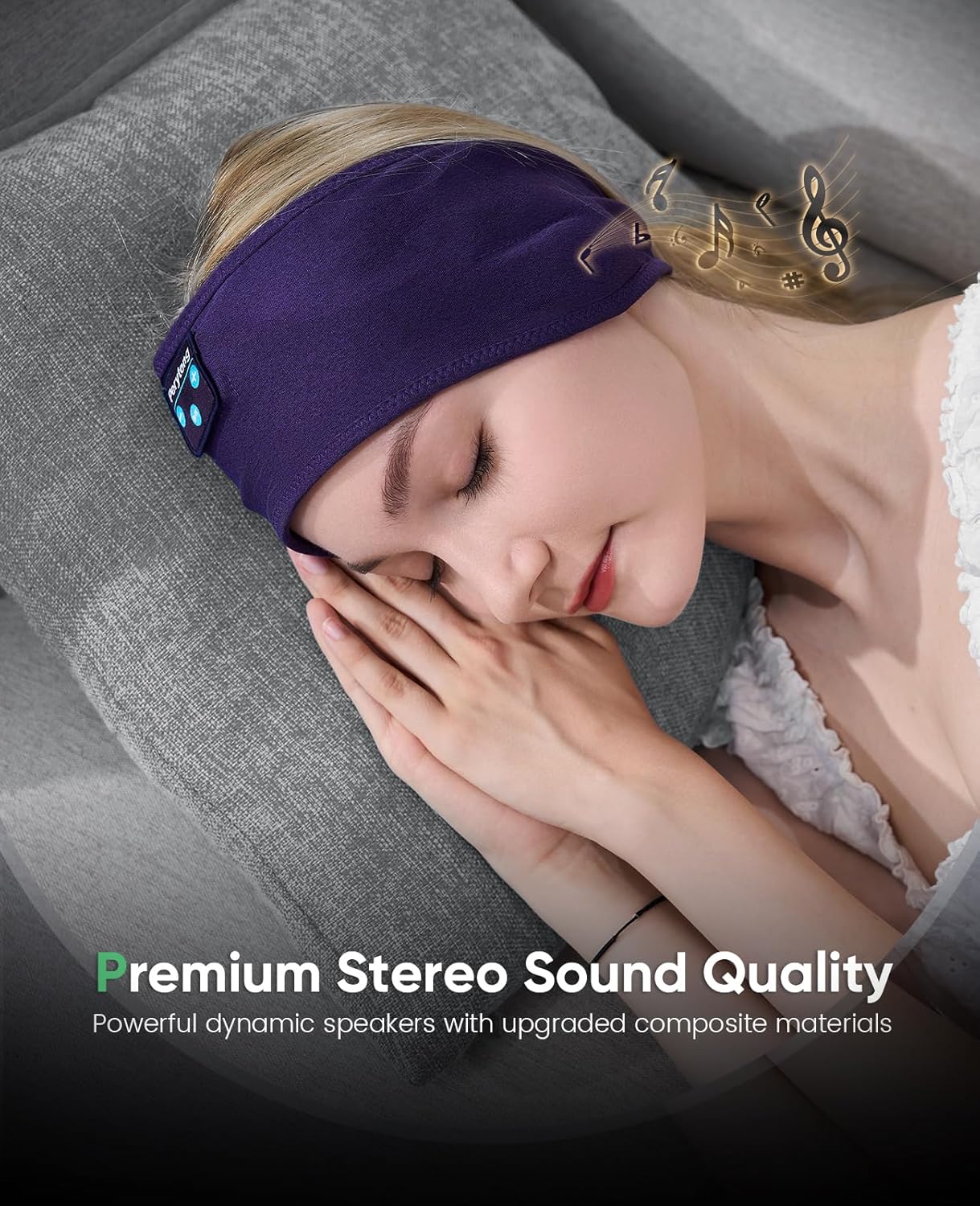 Perytong Sleep Headphones Wireless, Bluetooth Sports Headband Headphones with Ultra-Thin HD Stereo Speakers Perfect for Sleeping,Workout,Jogging,Yoga,Insomnia, Air Travel, Meditation