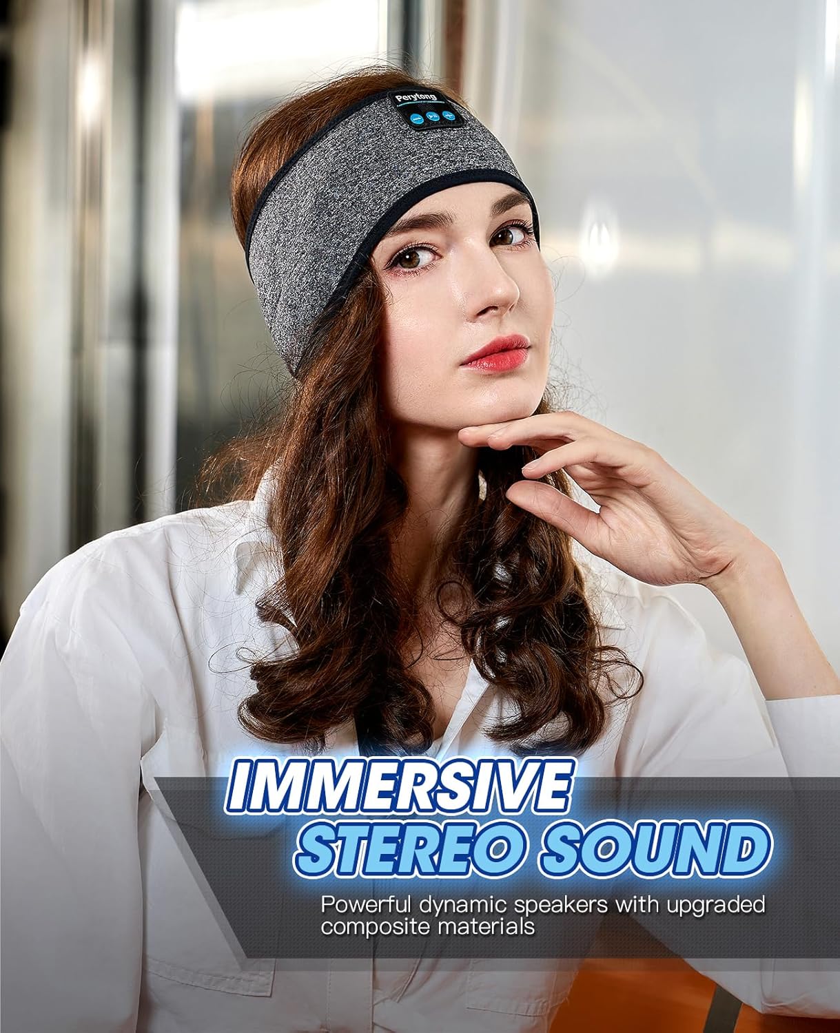 Perytong Sleep Headphones Wireless, Bluetooth Sports Headband Headphones with Ultra-Thin HD Stereo Speakers Perfect for Sleeping,Workout,Jogging,Yoga,Insomnia, Air Travel, Meditation