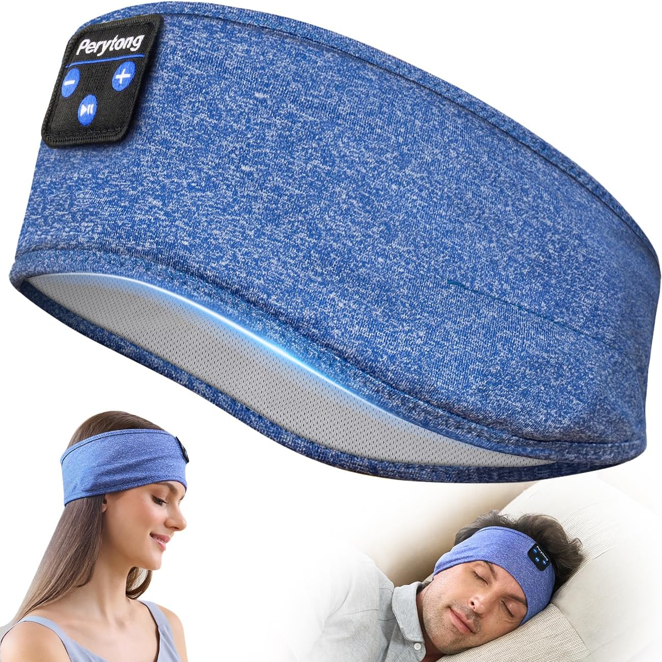 Perytong Sleep Headphones Wireless, Bluetooth Sports Headband Headphones with Ultra-Thin HD Stereo Speakers Perfect for Sleeping,Workout,Jogging,Yoga,Insomnia, Air Travel, Meditation