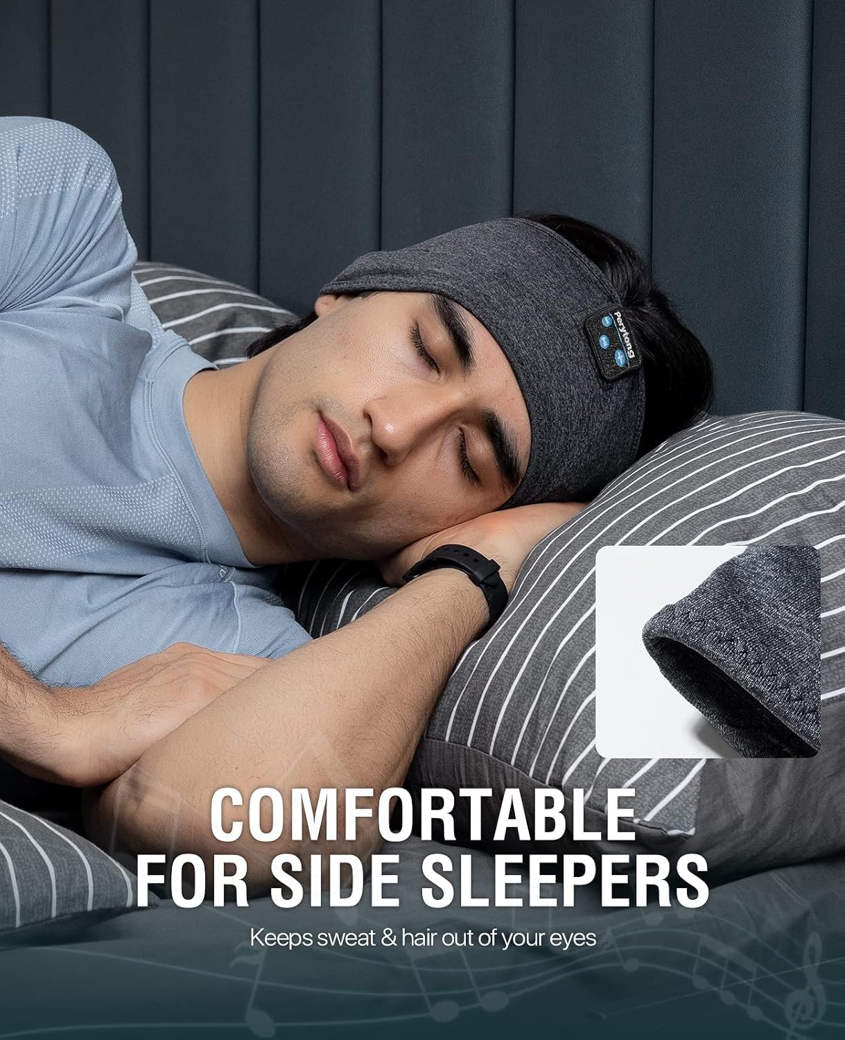 Perytong Sleep Headphones Wireless, Bluetooth Sports Headband Headphones with Ultra-Thin HD Stereo Speakers Perfect for Sleeping,Workout,Jogging,Yoga,Insomnia, Air Travel, Meditation
