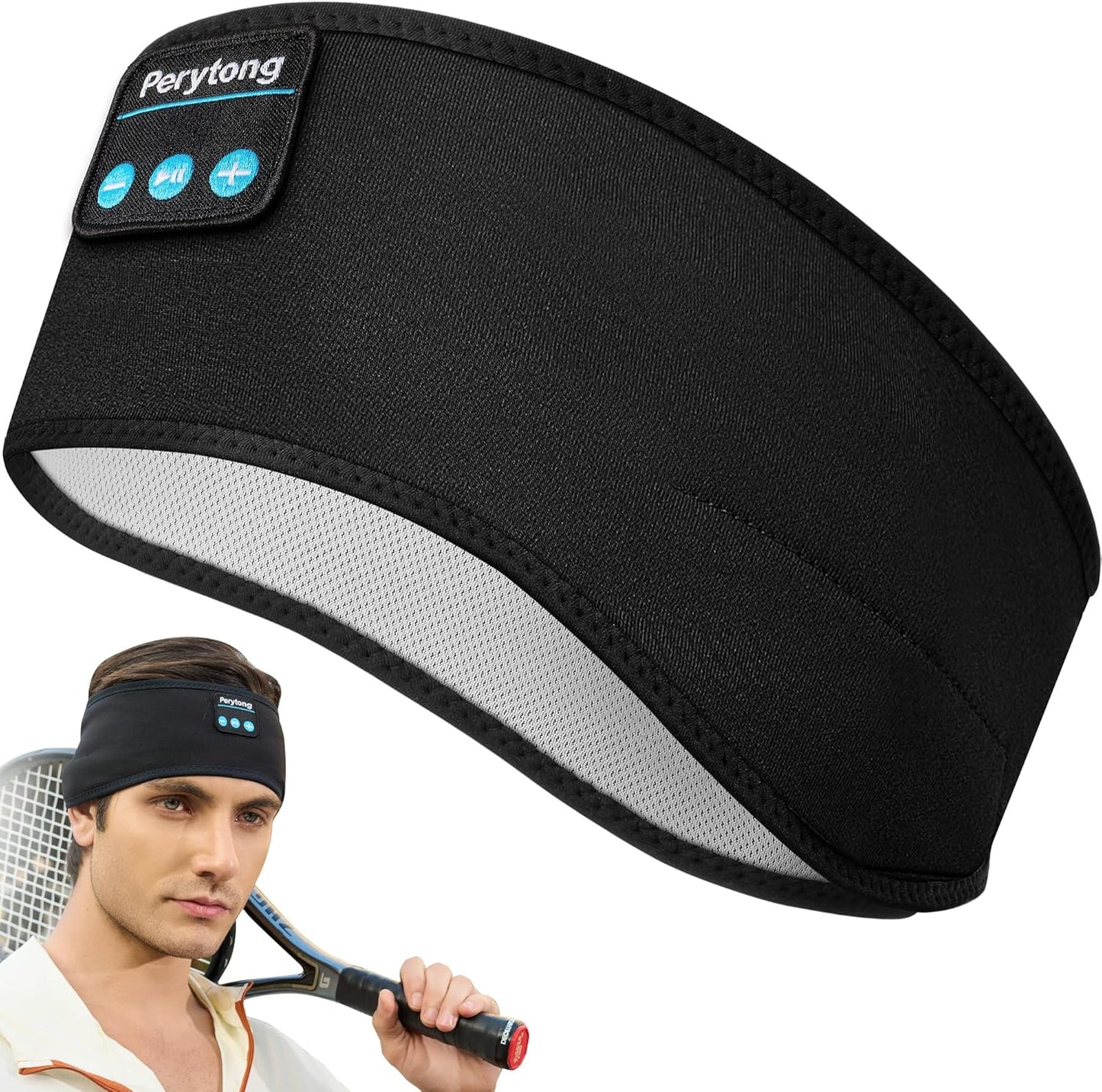 Perytong Sleep Headphones Wireless, Bluetooth Sports Headband Headphones with Ultra-Thin HD Stereo Speakers Perfect for Sleeping,Workout,Jogging,Yoga,Insomnia, Air Travel, Meditation