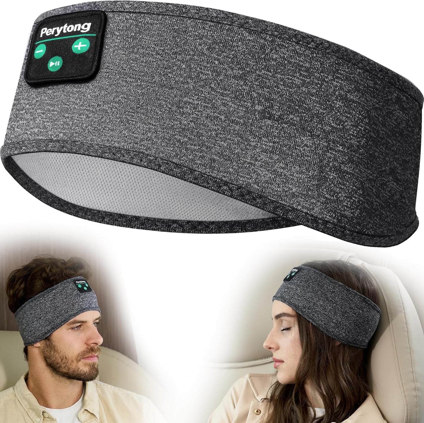 Perytong Sleep Headphones Wireless, Bluetooth Sports Headband Headphones with Ultra-Thin HD Stereo Speakers Perfect for Sleeping,Workout,Jogging,Yoga,Insomnia, Air Travel, Meditation