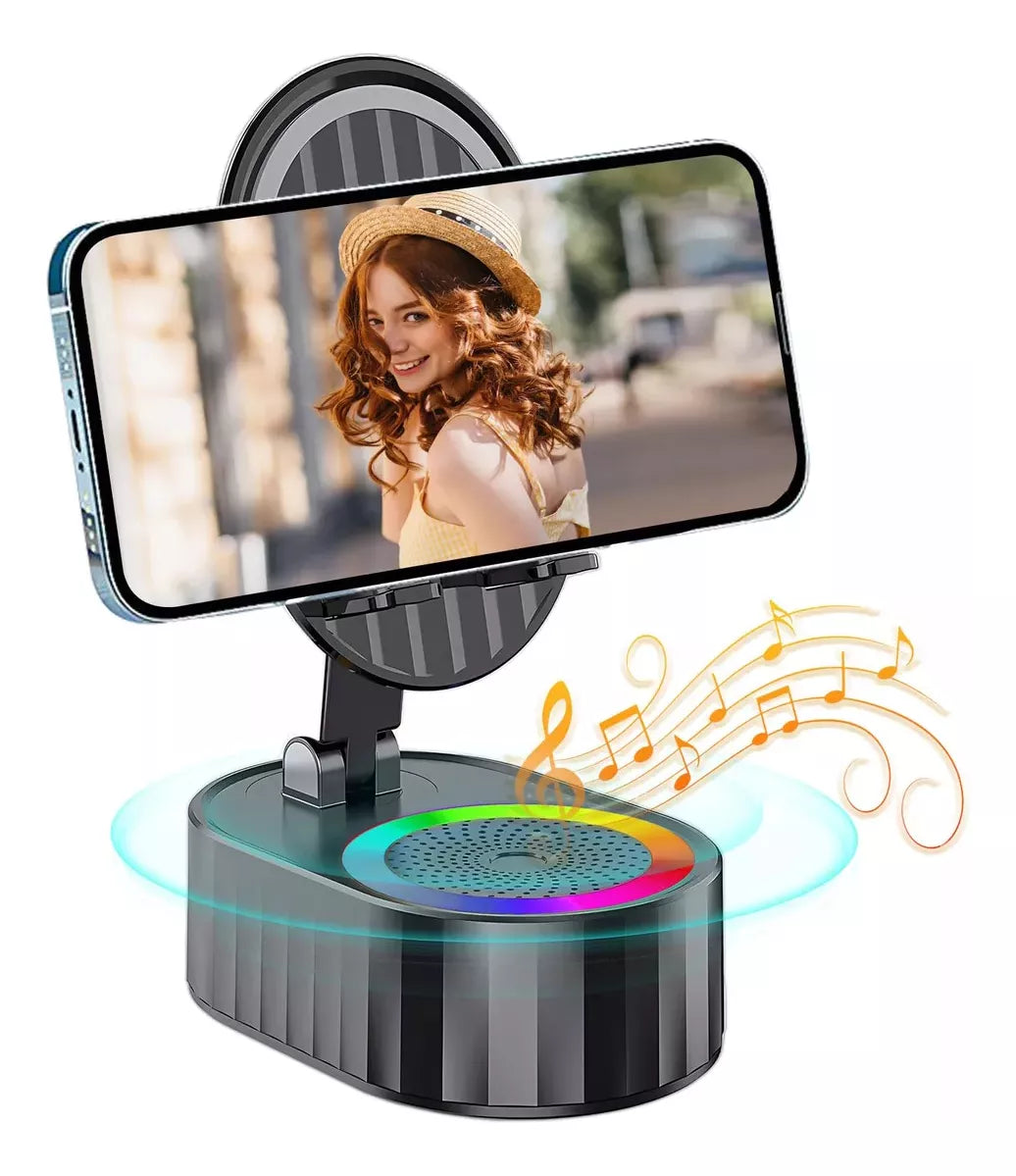 Foldable Phone Holder With Bluetooth Speaker