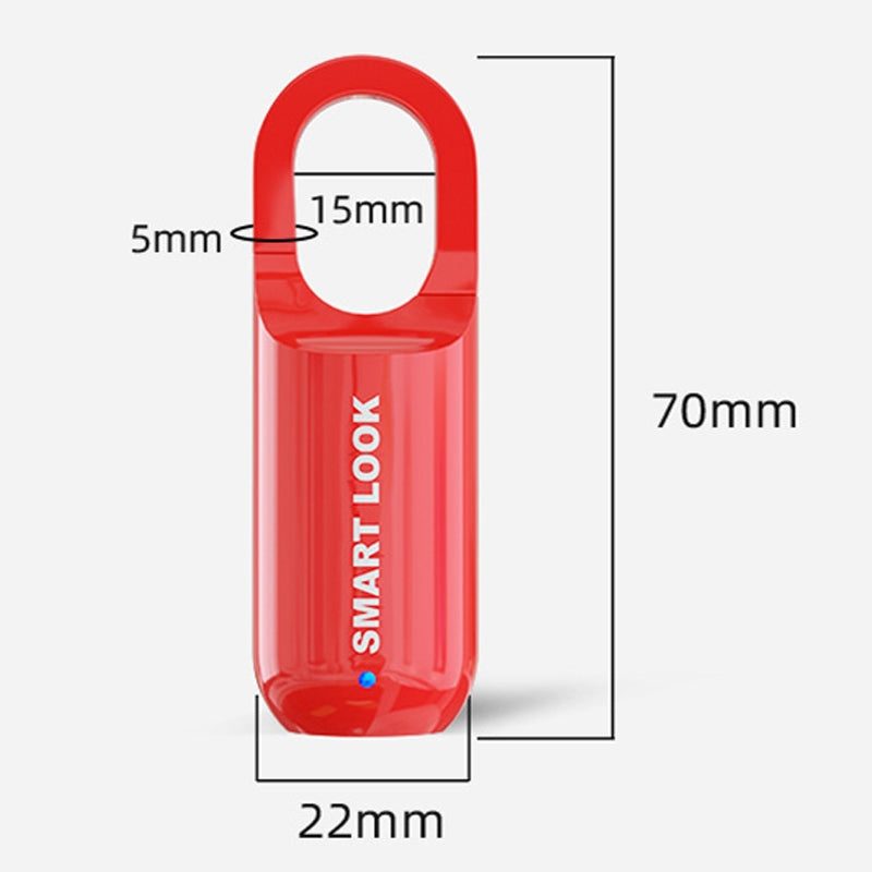 Smart USB Charging Bag Fingerprint Padlock Furniture Backpack Lock(Red)