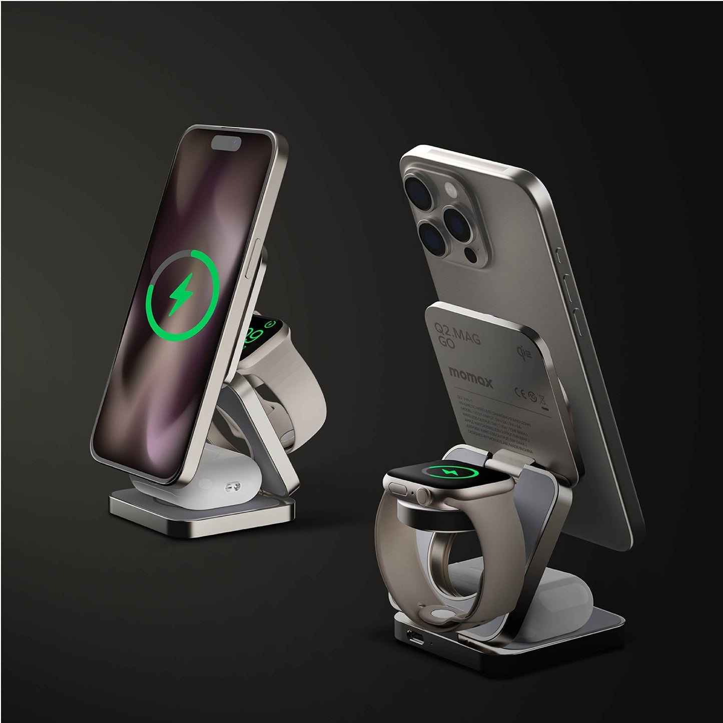 Q2.Mag 3-in-1 Magnetic Wireless Charging Stand Qi2 25W