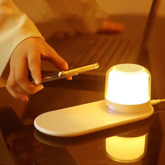 Wireless Charger Night Light Lamp with magnetic speaker