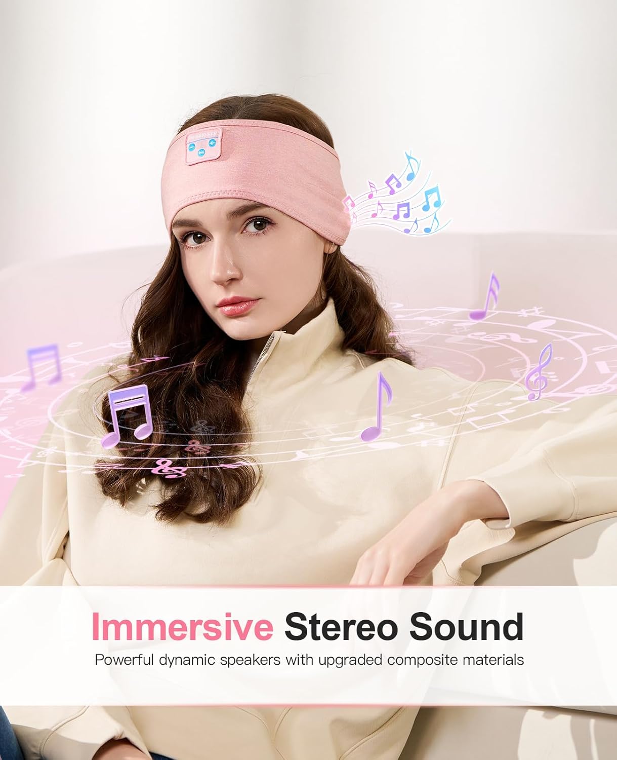 Perytong Sleep Headphones Wireless, Bluetooth Sports Headband Headphones with Ultra-Thin HD Stereo Speakers Perfect for Sleeping,Workout,Jogging,Yoga,Insomnia, Air Travel, Meditation