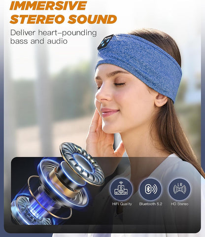 Perytong Sleep Headphones Wireless, Bluetooth Sports Headband Headphones with Ultra-Thin HD Stereo Speakers Perfect for Sleeping,Workout,Jogging,Yoga,Insomnia, Air Travel, Meditation