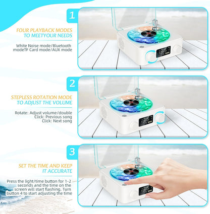 Retro-Style Wireless Waves Vinyl Bluetooth Speaker, Aqua Vinyl Speaker