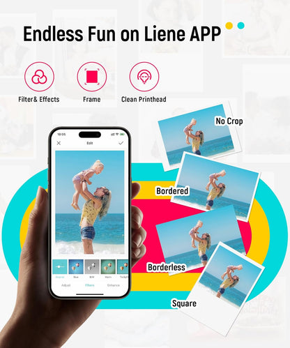Mini Photo Printer, Bluetooth 5.0, Compatible w/iOS & Android