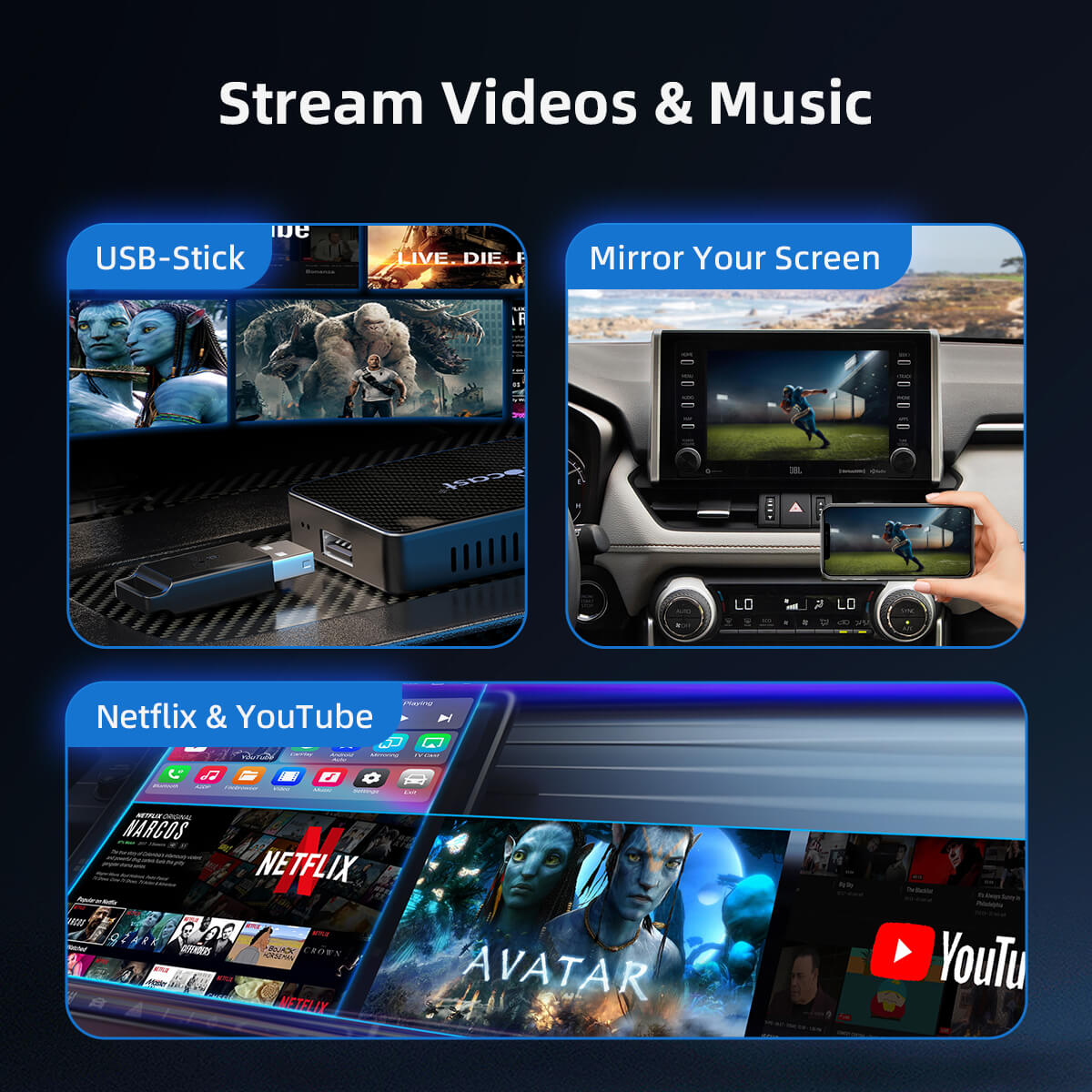 2-IN-1 USB Wireless CarPlay & Android Auto Adapter