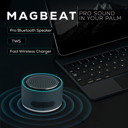 3in1 Bluetooth Speaker + Wireless Charger with Magnetic Mount