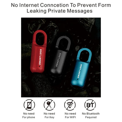 Smart USB Charging Bag Fingerprint Padlock Furniture Backpack Lock(Red)